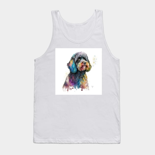 Barbet Dog In Watercolor & Pen Tank Top by Oldetimemercan